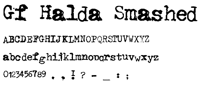 GF Halda Smashed font